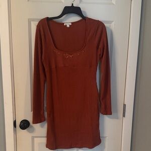 Derek Heart Rust Long Sleeve Dress